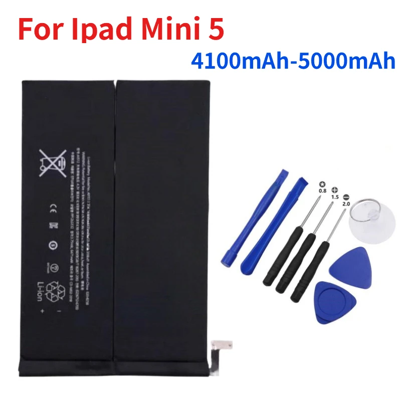 4100mAh-5000mAh Replacement Mobile Phone battery For Ipad Mini 1 2 3 4 5 A1490 A1538 A1546 A2133 A2124  A1454 A1455 A1489+Trados
