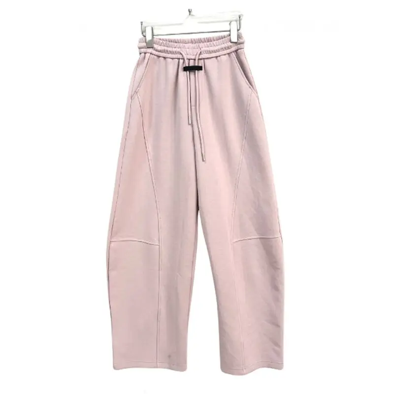 Sports Sweatpants 2024 Spring American Gray Women'S Korean Loose Straight Stitching Banana Wide Leg Pants Trendy