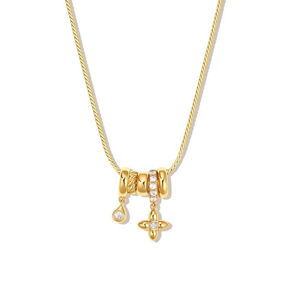 

KITYKISS Women's Lucky Star Pendant Necklace, 5A Cubic Zirconia Inlaid, Exquisite Unique Light Luxury Style