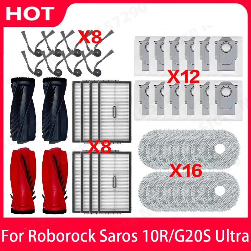 Image of Kompatibel mit Roborock Saros 10R / G20S Ultra Ersatzteile Bürste Hepa-Filter Wischtuch Staubbeutel Zubehör