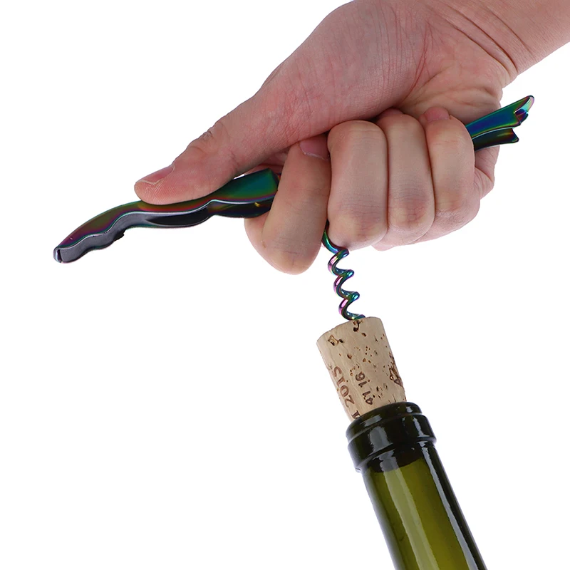 Colored Titanium Rose Gold Red Wine Bottle Opener Stainless Steel Multifunctional Seahorse Knife Tool
