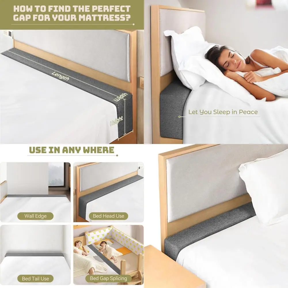 

Наполнитель зазора матраса King Size, пена высокой плотности 45D, съемный и моющийся чехол, удлиняет изголовье кровати, заполняет пространство для кровати Ga