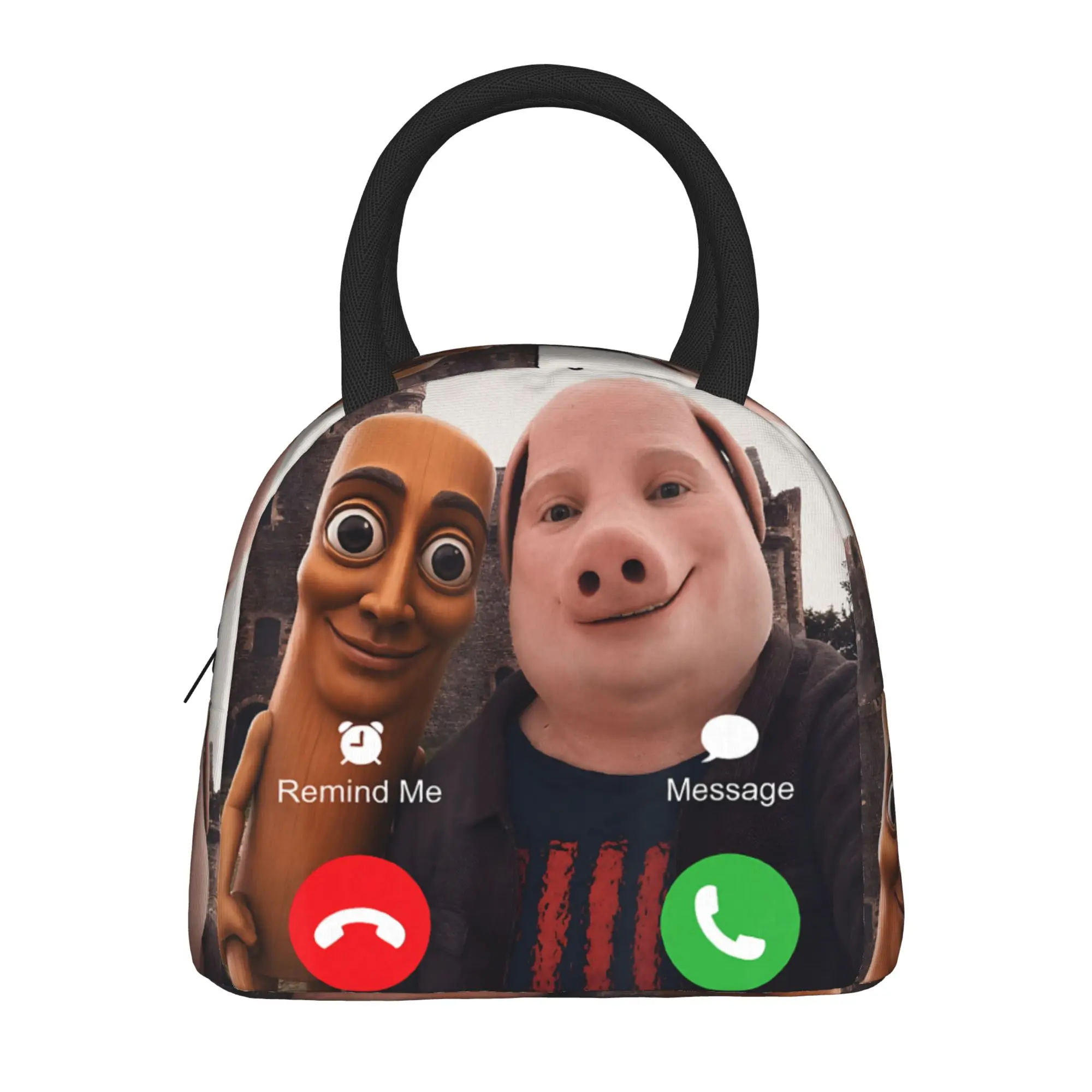 Tung Tung Tung Sahur Triple and John Pork Calling Brianrot Lunch Bag For Child  Print Lunch Box  Travel Cooler Bag Tote Handbags