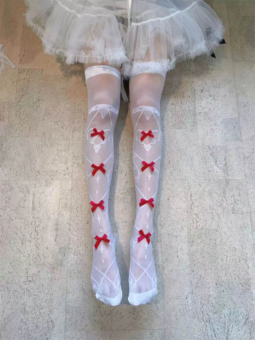 Lolita Over-the-knee Thin Stockings JK Uniform Sweet Girls Cute Bowknot Thighs Tights Long-tube Socks Female Japanese Leggings