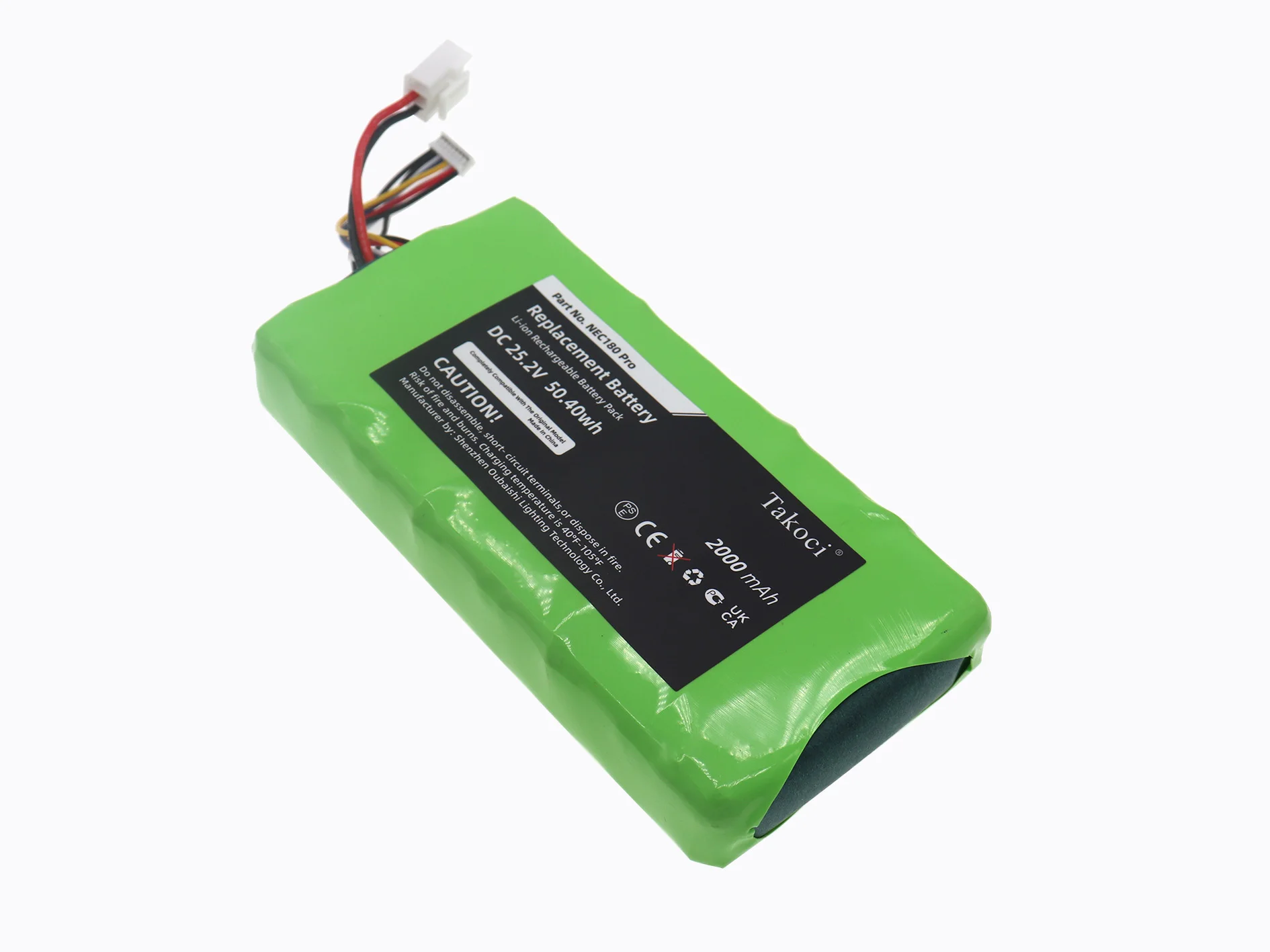 Vacuum Cleaner Battery 25.2V/2000mAh BP25220F for Eureka NEC180 Pro, Midea VSS1800