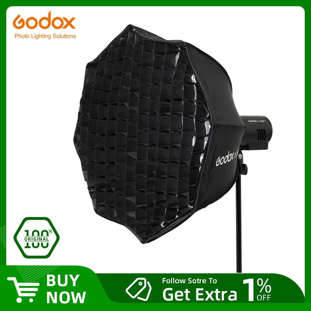 Godox AD-S60S 60cm Silver Deep Parabolic Softbox with Honeycomb Grid Godox Mount Softbox for AD300PRO AD400PRO