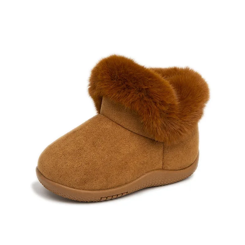 Kids Snow Boots Boys Girls Warm Non-Slip Cotton Shoes Student Soft Sole Lamb Wool Snow Boots Casual Versatile Short Boots Child
