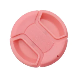 Pink / Green Colorful 49 52 58mm Center Pinch Lens Cap Snap-on Front Universal