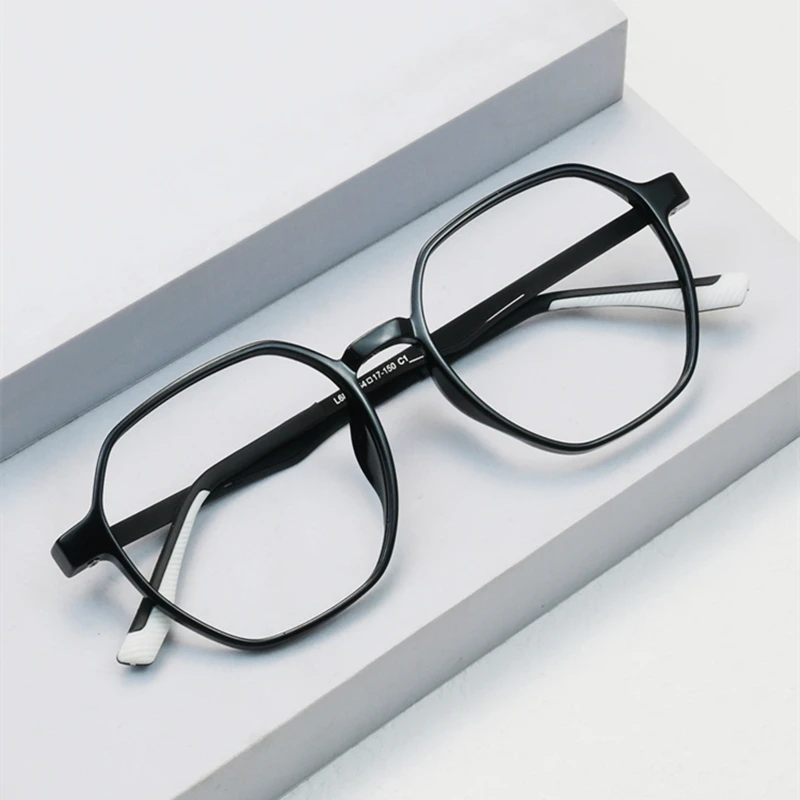KOCOLIOR New Large Frame Polygonal Ultra Light Rubber Titanium Eyeglass Frame for Men and Women Optical Prescription Glasses
