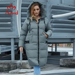 Jaqueta Astrid Down com Capuz para Mulher, Roupa Solta, Casacos de Qualidade, Plus Size, Estilo Fashion, Casaco de Inverno, Novo Chegada, AR-7038, 2022