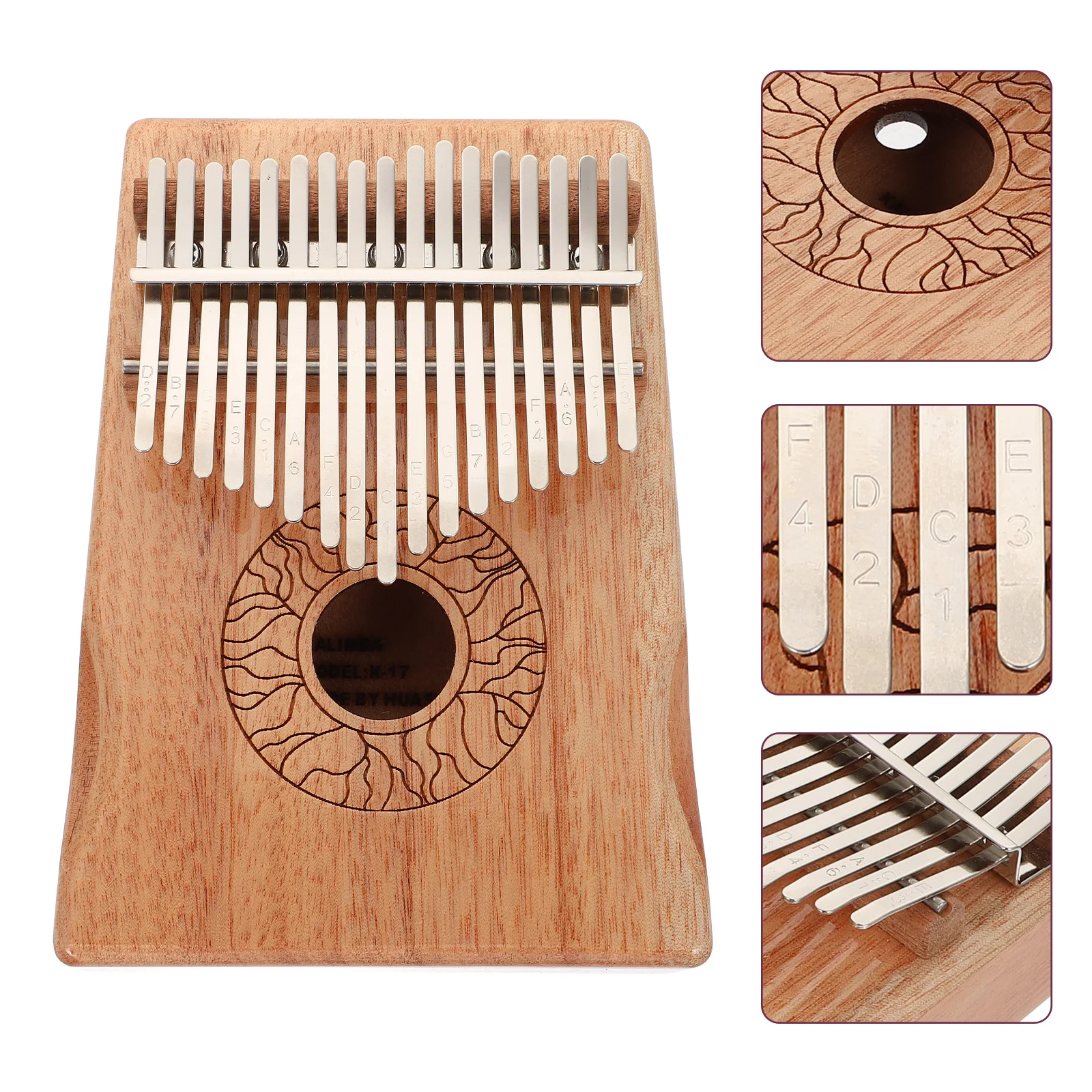 

1 Set Kalimba Portable Thumb Piano 17-Tone Body Clear Sound Resonance Beginner Home Musical Instrument Finger