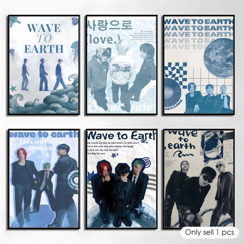 Korea Kpop Band W-Wave To Earth Poster Elegant And Affordable Wall Art Stickers For Dormitory Living Room And Bedroom Spaces