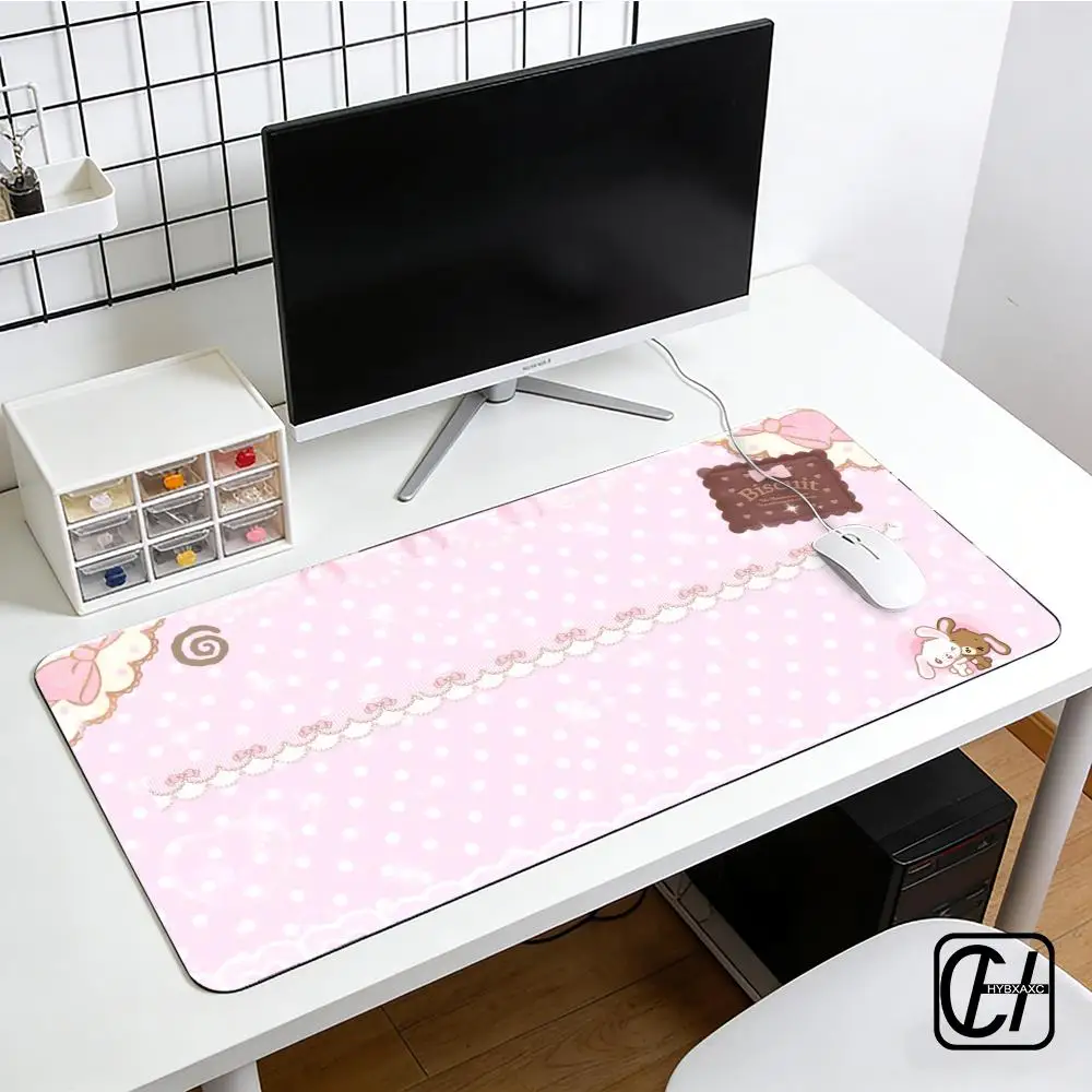 Hot Selling Pink Cute Strawberry Keluli Rubber Table Mat Waterproof New Leather Gaming Keyboard Mat For Girls Hearts Office Mat