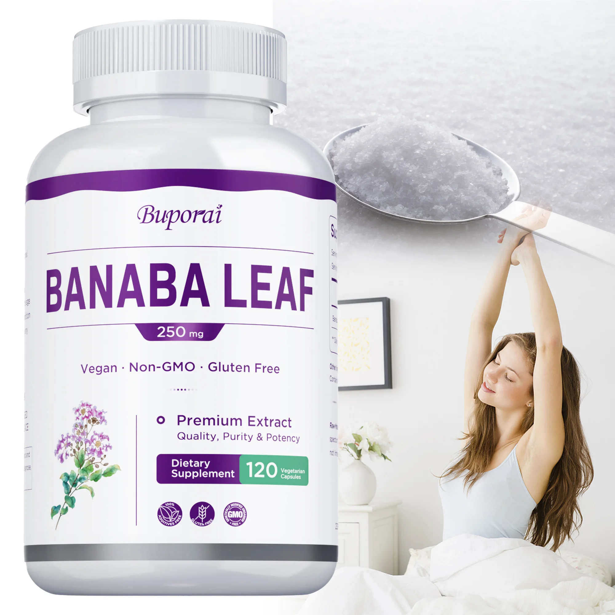 

Banaba Leaf - Promotes Healthy Blood Levels, Naturally Boosts Vitality, Maintains Overall Health - 120 Capsules