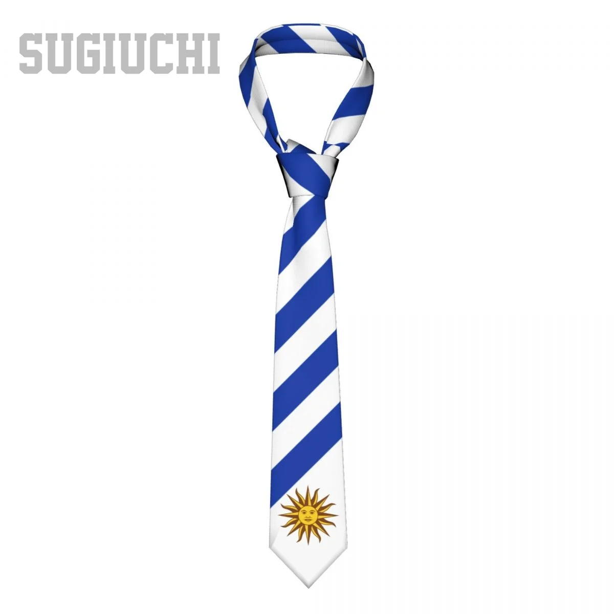 Uruguay Flag Emblem Men Women Neck Ties Casual Plaid Tie Suits Slim Wedding Party Business Necktie Gravatas