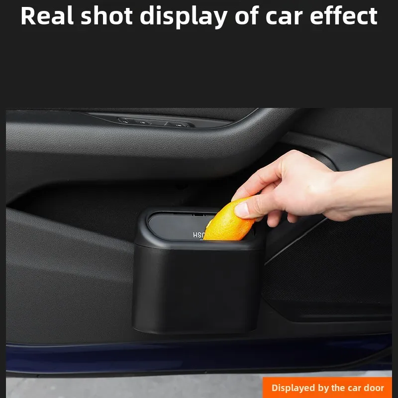 

For BMW X1 E84 X3 F25 X4 F26 X5 E70 F15 X6 E71 E72 F16 Car Trash Bin Black Plastic Square Pressing Hanging Trash Can Accessories