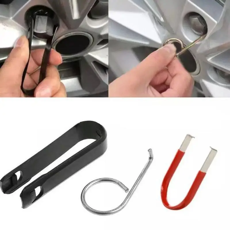 

3pcs Alloy Wheel Bolt Nut Caps Covers Puller Remover Tool Mini Portable Tweezers Wheel Repair Tool For Car Tool