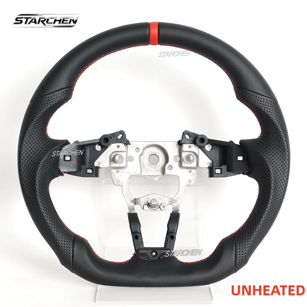 Full Leather Sport Steering Wheel for Mazda MX-5 Miata 2016 2017 2018 2019 2020 2021 2022 2023 2024 2025 2026 Flat Bottom (OEM) Steering Wheel Replacement Non-heated