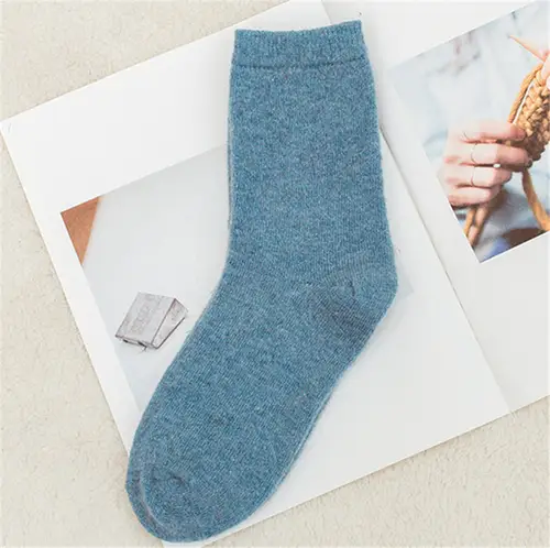 Sock Leisure Ankle Crew Fuzzy Autumn Winter Rabbit Fur Women mid-calf Thickened Warm Soft Wool Socks 8W96 - Image 9