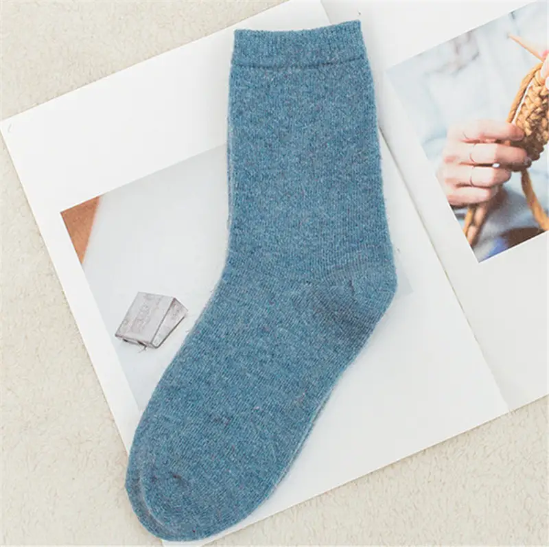 Sock Leisure Ankle Crew Fuzzy Autumn Winter Rabbit Fur Women mid-calf Thickened Warm Soft Wool Socks 8W96 - Image 9