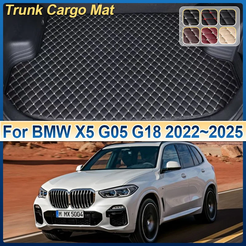 

Для BMW X5 G05 G18 2022 ~ 2025 2023 2024 Кожаный коврик для багажника автомобиля Коврик для багажника Подушка для хранения Коврик для автомобиля Аксессуары для интерьера