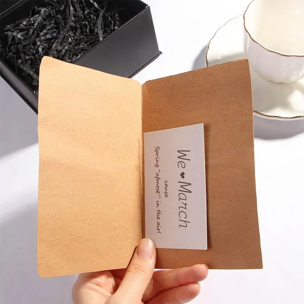 Office Personalized White Note DIY 5PCS Vintage High Quality School Kraft Paper Greeting Card Craft Message Card