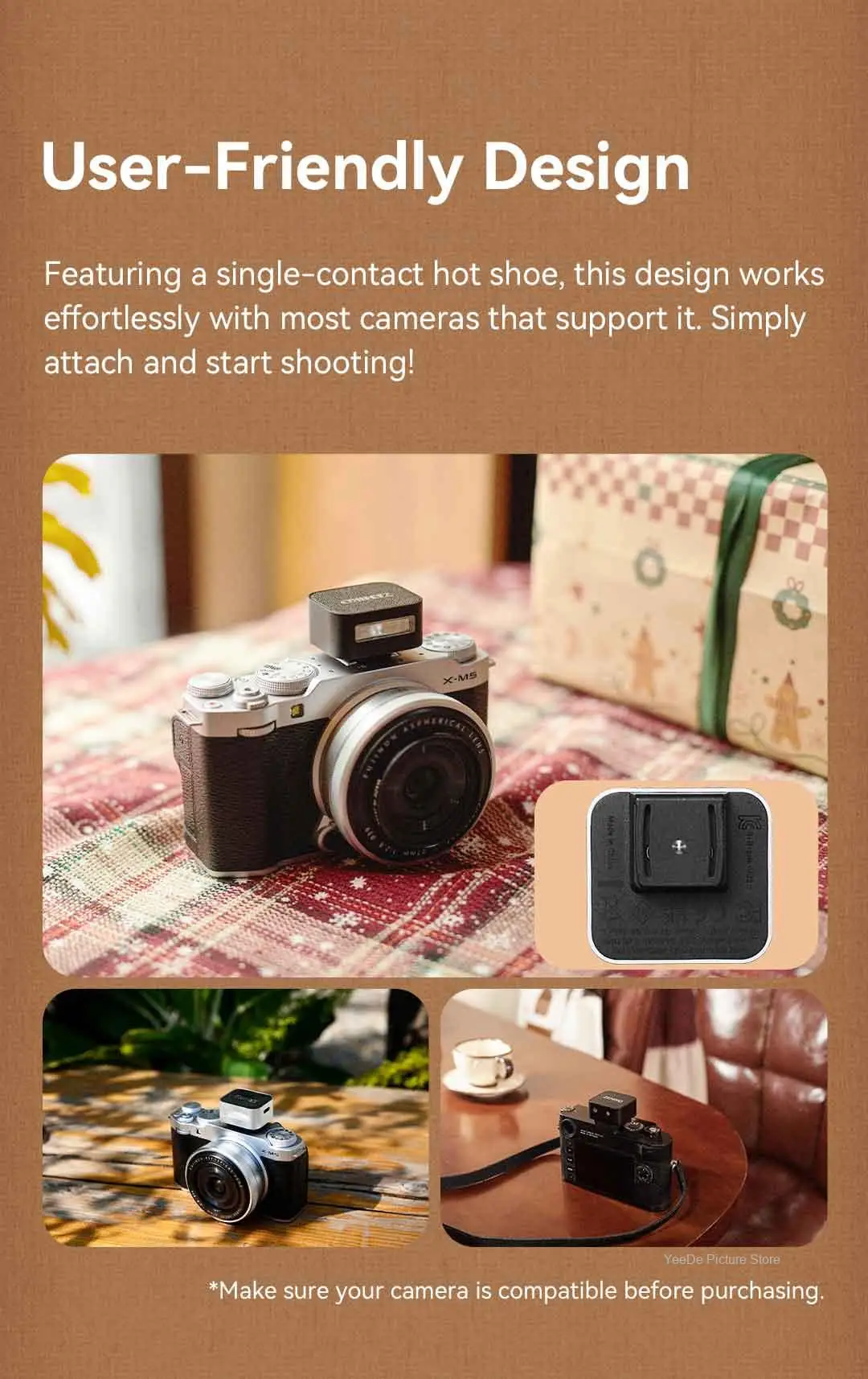 ZENIKO ZF04 ZF08 فلاش ريترو صغير عالمي الحذاء الساخن كاميرا ضوء فلاش ل فوجي XT5 X100 XM5 سوني ZVE10 A7M4 نيكون Z30 كانون R8