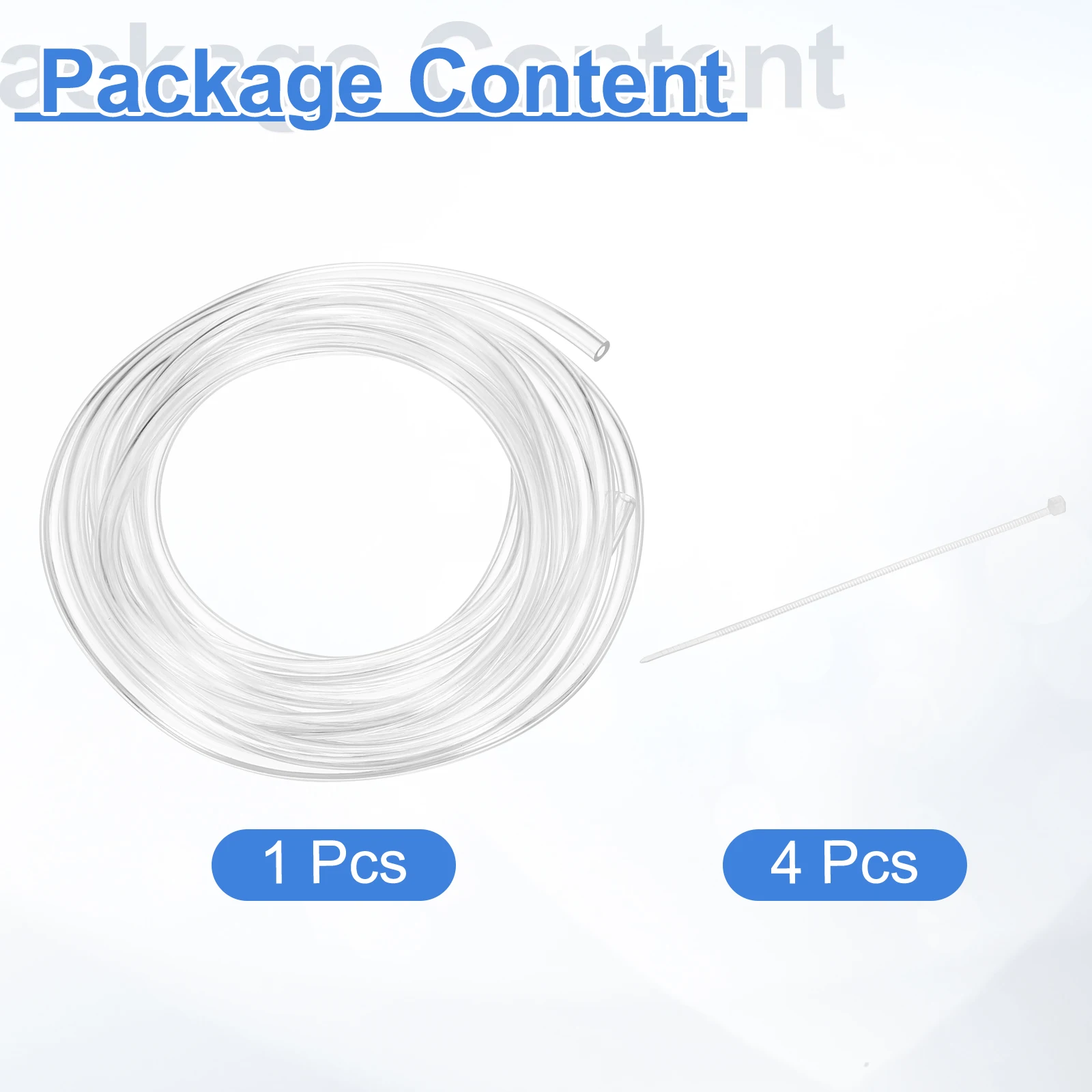 Uxcell 2Meter Flexible PVC Tubing 1-10mm ID Clear Vinyl Water Pipe Lightweight Plastic Hose Water Pipe with Zip Tie for Air Hose