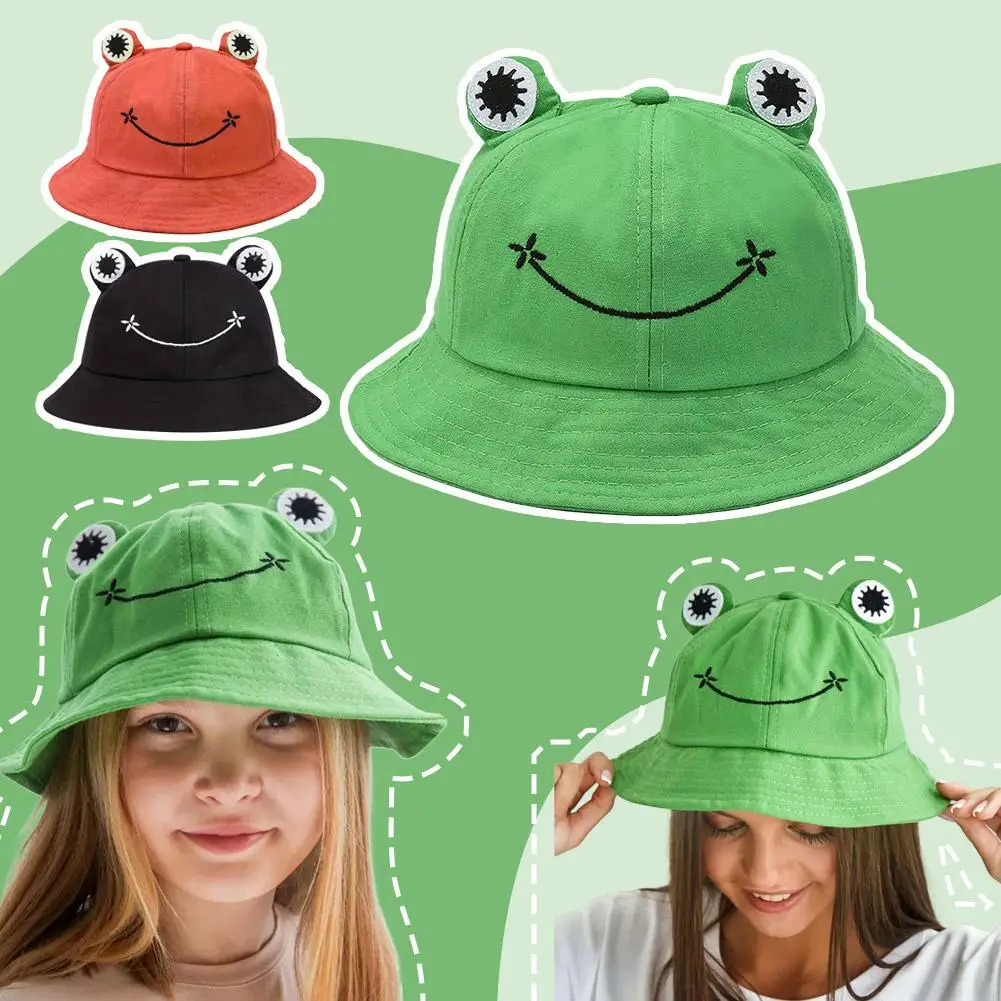 New Frog Bucket Hats Women Bucket Hat Women Summer Outdoor Sun Fishing Cap Wild Panama Hats Sunscreen Bob Caps