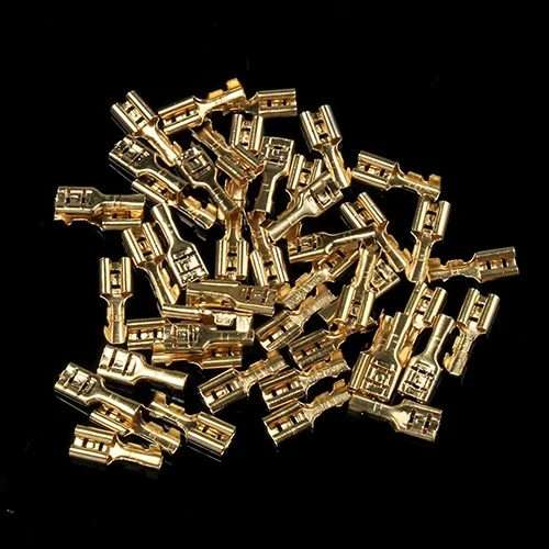 200/100PCS Spade Crimp Terminals Female Male Cold Crimping Connector Car Speaker Electrical Wire Connectors Set 2.8/4.8/6.3mm