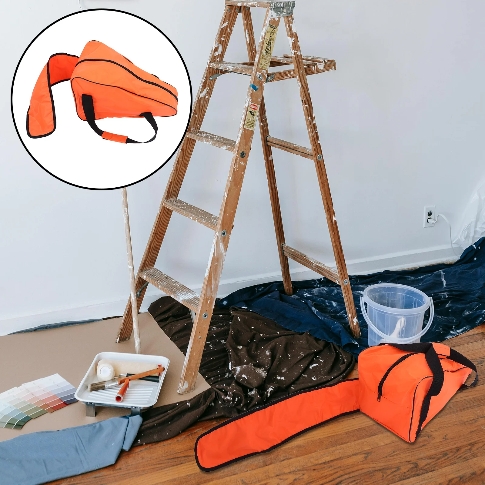 

Chainsaw Carrying Case Heavy Duty Oxford Fabric Waterproof Large Capacity Tool Storage Organizer Bag Outdoor Use Orange 20