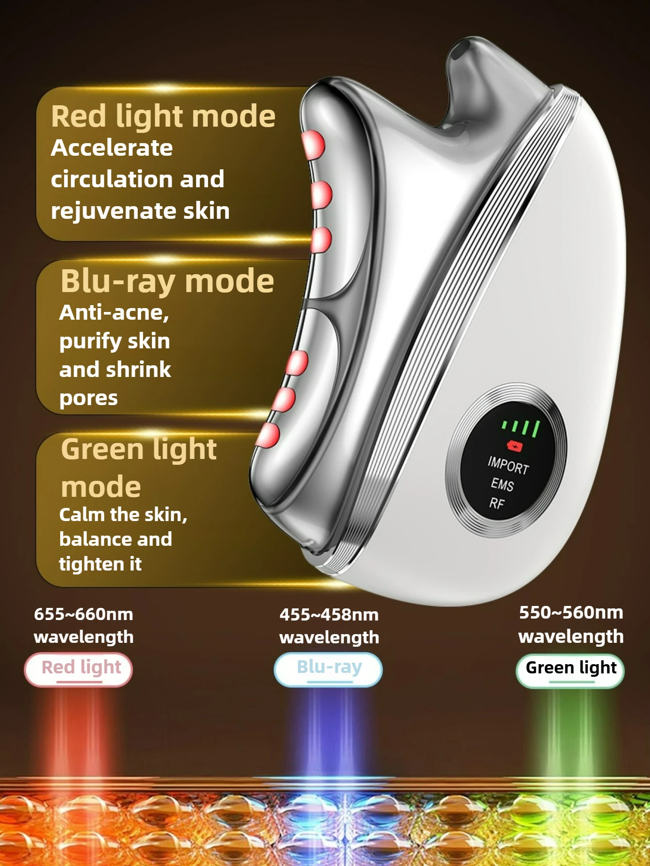 2026 مكركرنت مدلك الوجه الكهربائية غوا شا أداة المحمولة جهاز الوجه لتجديد شباب الجلد مكافحة الشيخوخة الاسترخاء المنزل