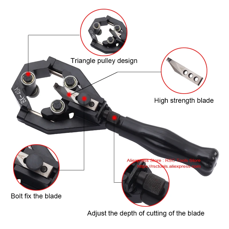 BX-40A Cable Stripper, Multifunctional Cable Stripping Tool BX-40B Cable Stripper for 10KV Cable Stripping Diameter 20 To 40mm