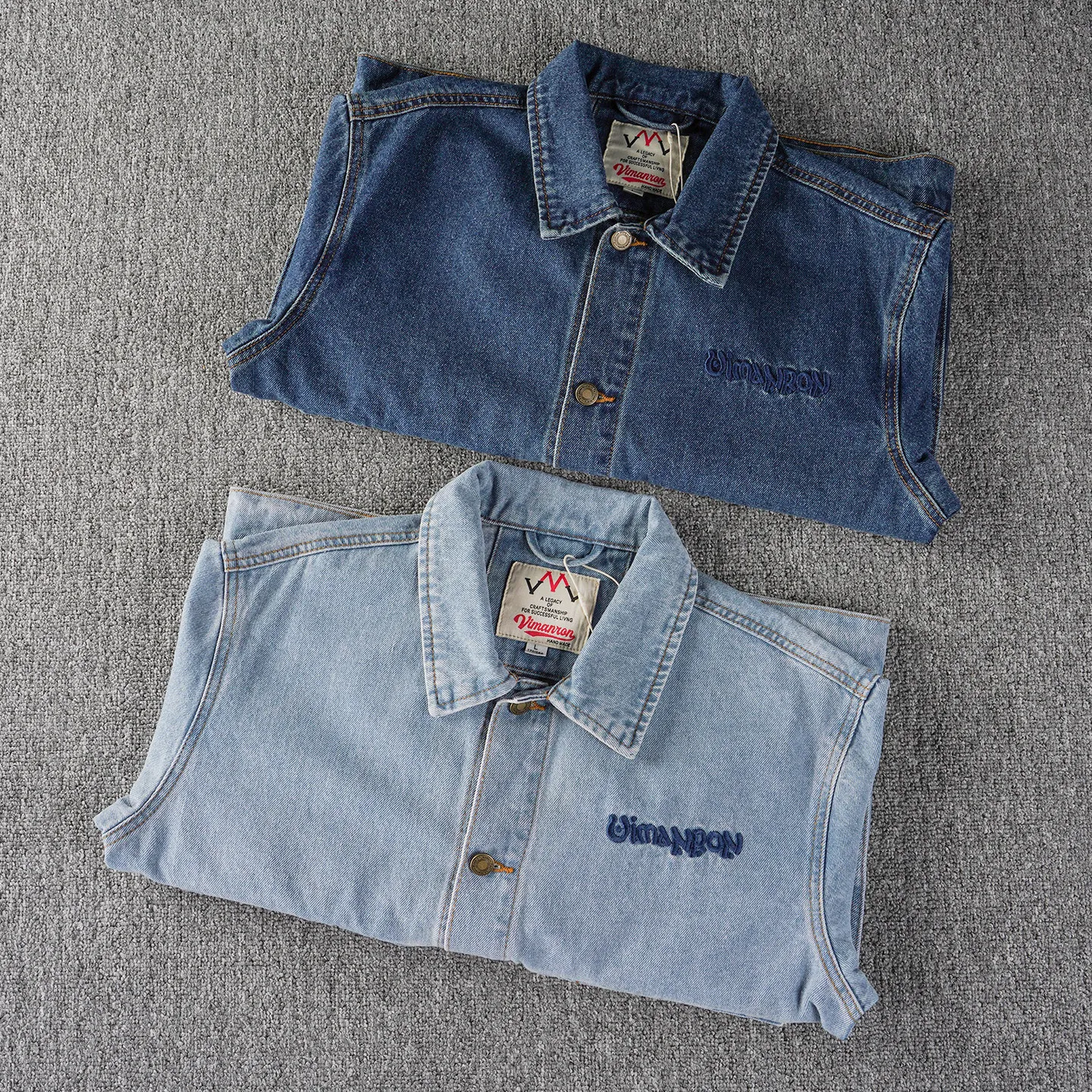 H-37# Autumn New American Retro Big Pocket Denim Embroidery Cargo Jacket Men's Amekaji 92% Cotton Washed Old Casual Loose Coat
