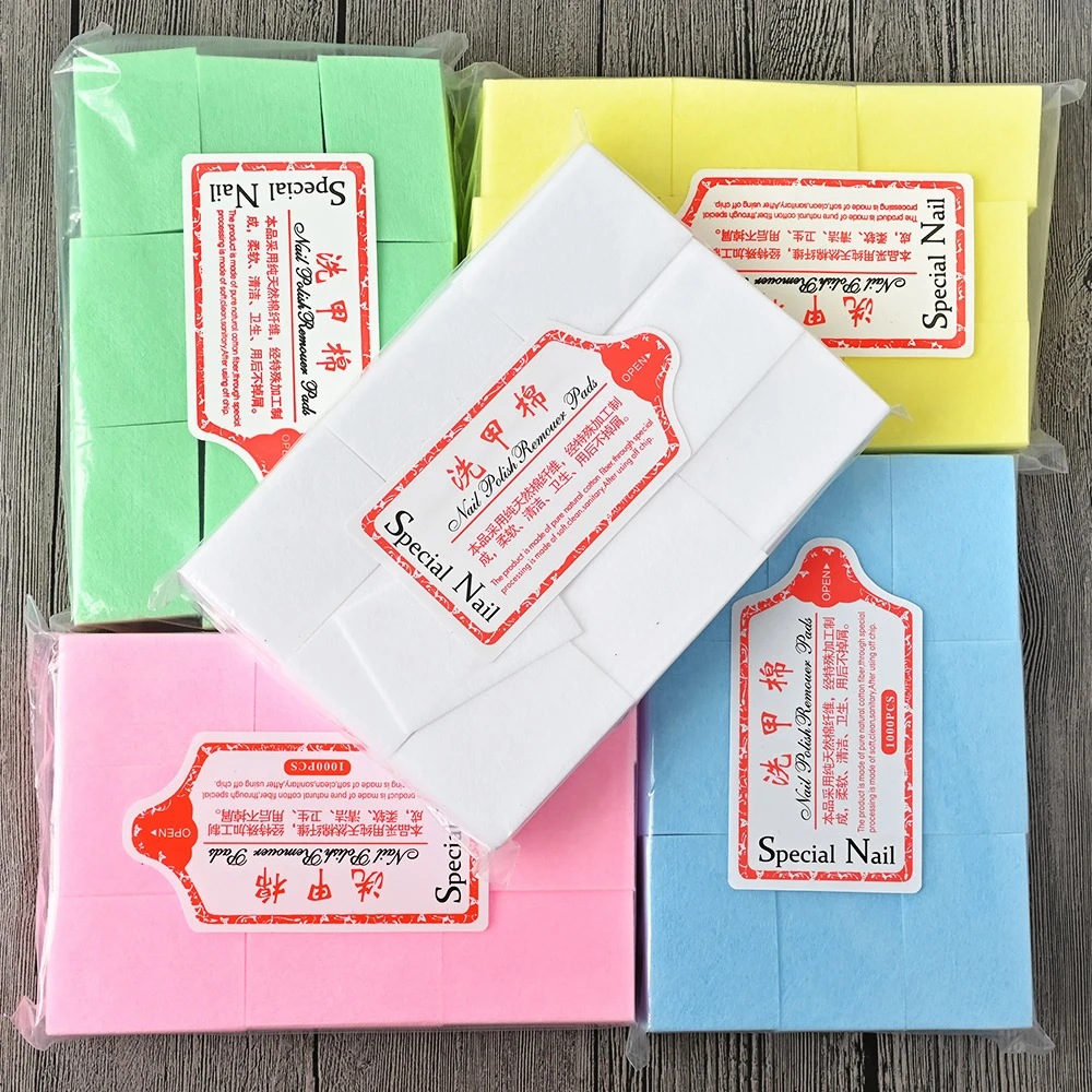 600pcs/bag Lint Free Nail Polish Remover Cotton Wipes UV gel Polish Remover Cleaner Paper Pads Nail Art Cleaning Tools