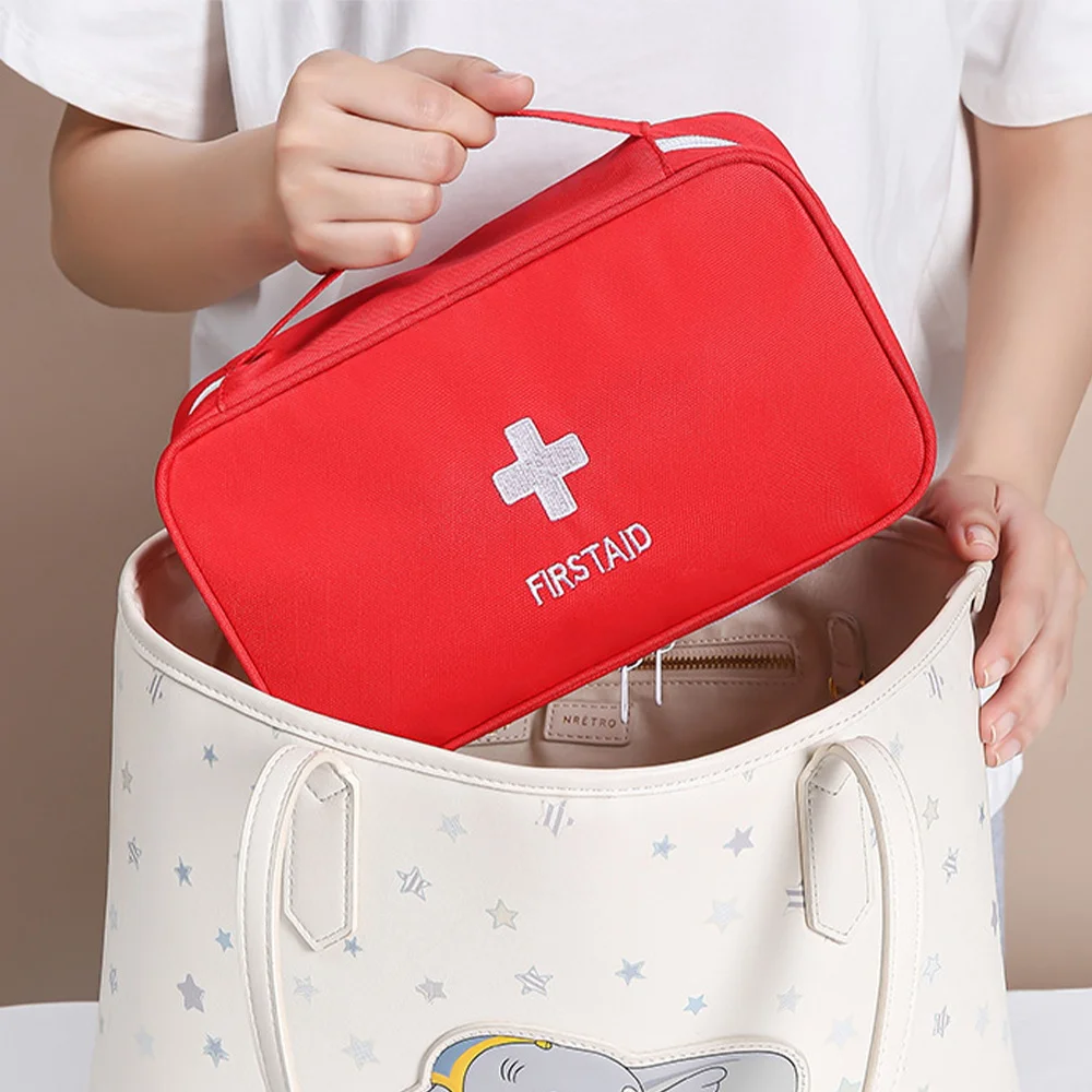 Medicine Organizer Bags Outdoor Travel Portable Emergency Handbag Home Medical Zipper Organizer Large First Aid Bag Tote Purse