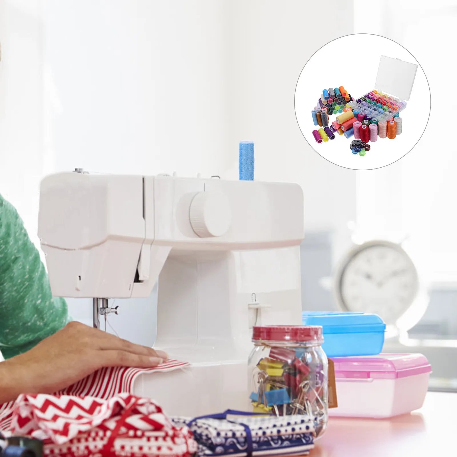 

111pcs Colorful Sewing Thread Kit Polyester Mini Bobbins Spool Huggers Storage For Hand Machine Embroidery Quilting Craft Sewing