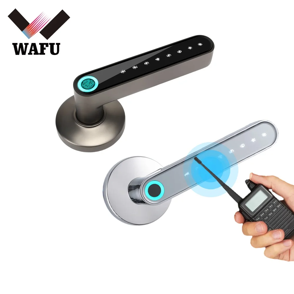 WAFU WF-016 Smart Lock Fingerprint APP Unlock Keyless Entry Works Door BT-Compatible Password Handle Lock Support iOS/Android