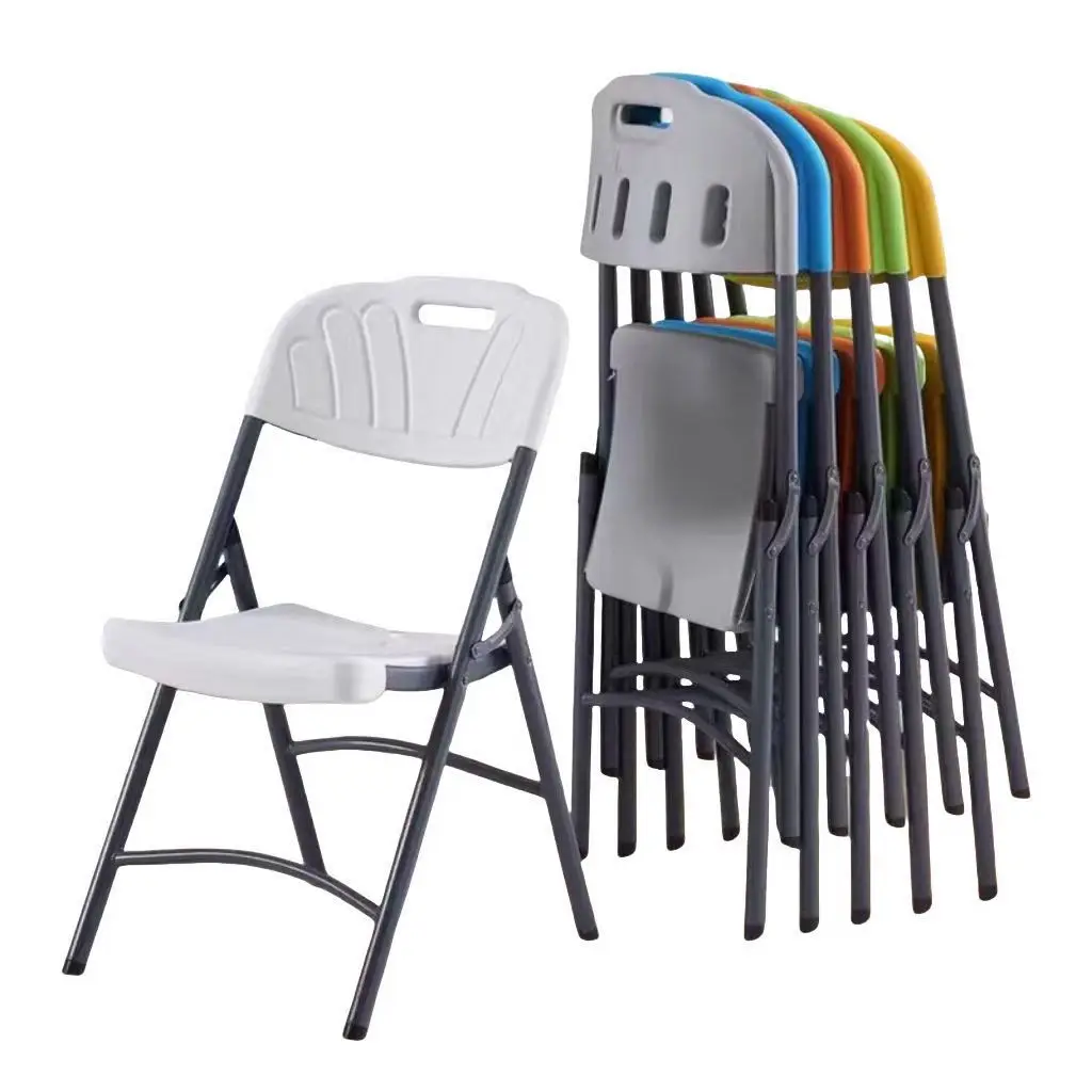 

Portable Home Dining Chair Simple Office Training Conference Rear Seat Outdoor Plastic Stool Foldable Mesh Chair PP Material