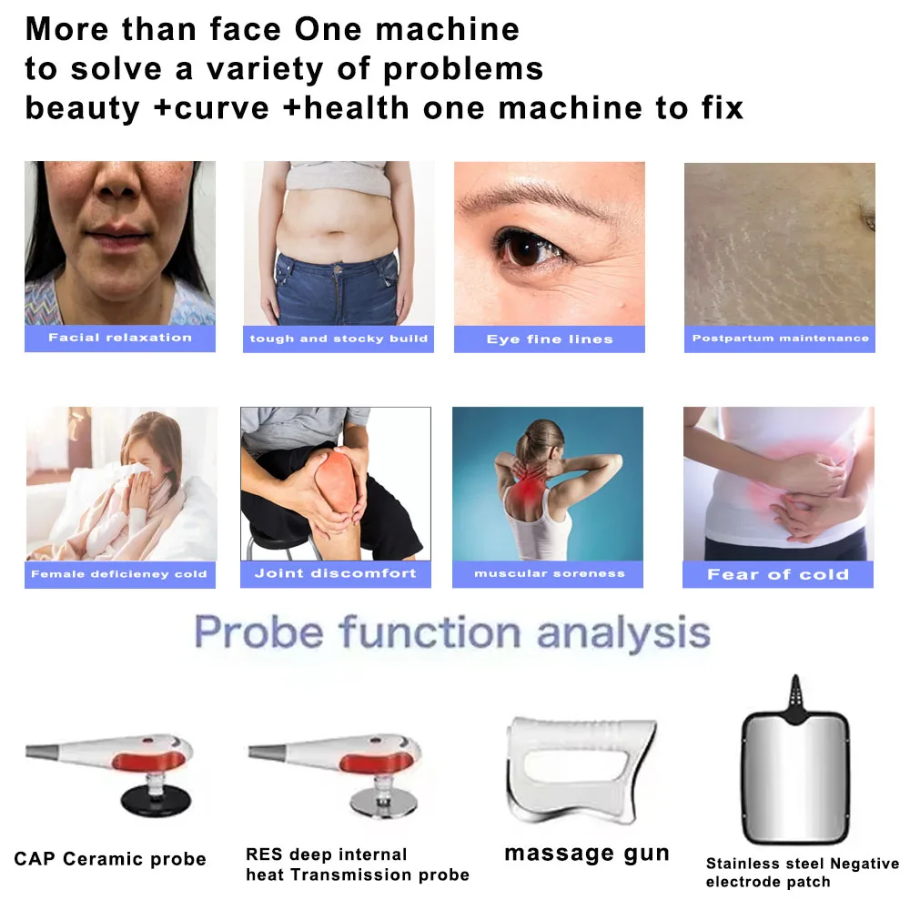 3 In 1 Tecar Therapy Machine With CET RET Massage Gun For Body & Face Management