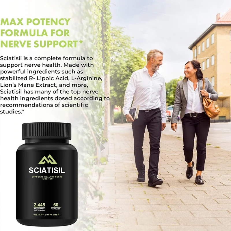 Sciatica Focused Formula - Neural Support Supplement, containing stable R-lipoic acid and vitamins to promote overall health