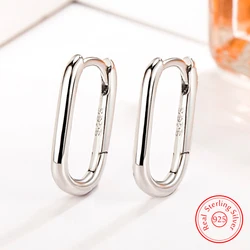 Genuine 925 Sterling Silver Woman's Fashion Jewelry New Hoop Earrings XY0154
