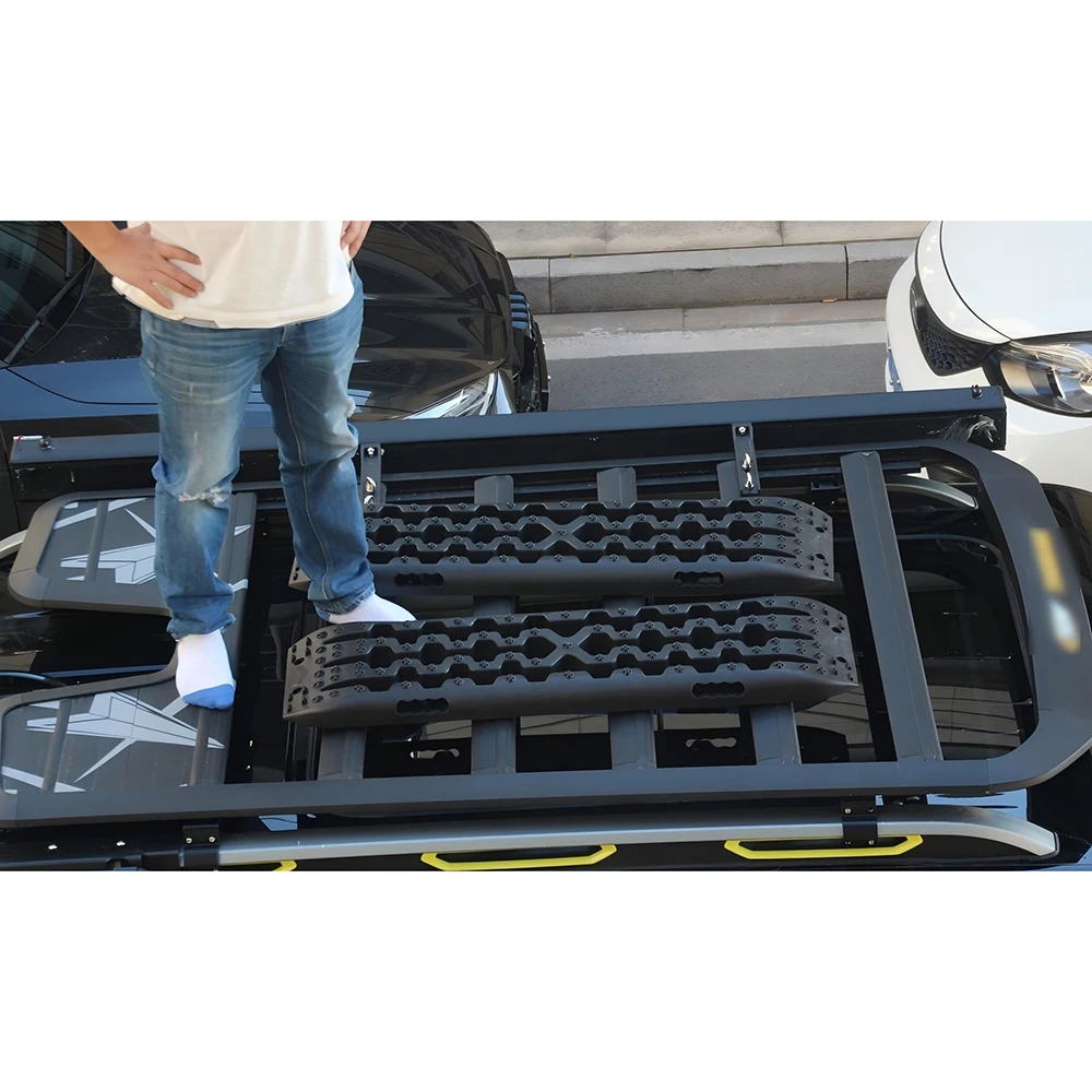 

Offroad 4x4 Auto Part Chrome Roof Rack for Prado-FJ150 2009-2023 for Defender Style Car Accessories Roof Luggage Ladder