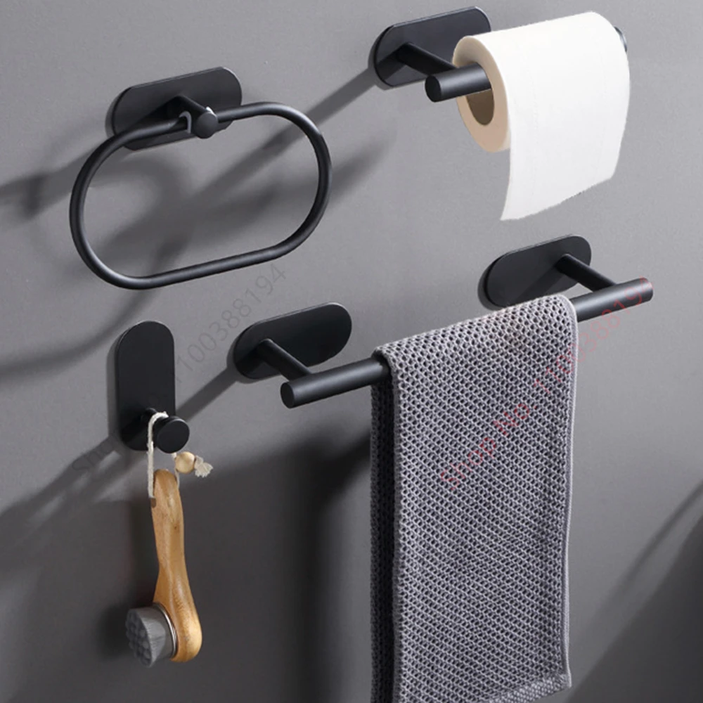 Self Adhesive Toilet Paper Holder Wall Mount No Punching Stainless Steel Tissue Towel Roll Dispenser Stand For Bathroom Kitchen