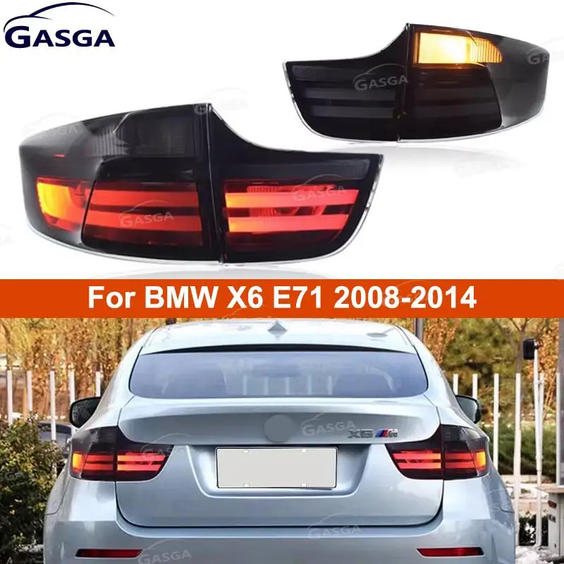 Dinâmico LED Car Lâmpadas Traseiras, Montagem de Luzes Traseiras, Sinais de Giro, Luzes Diurnas, Acessórios para Automóvel, BMW X6, E71, 2008-2014