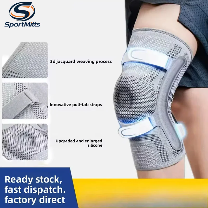 Elastic Sports Knee Pads Leg Brace Protector Breathable Nylon Knee Brace Ajustable Strap Safety Silicone Patella Strap Men Women