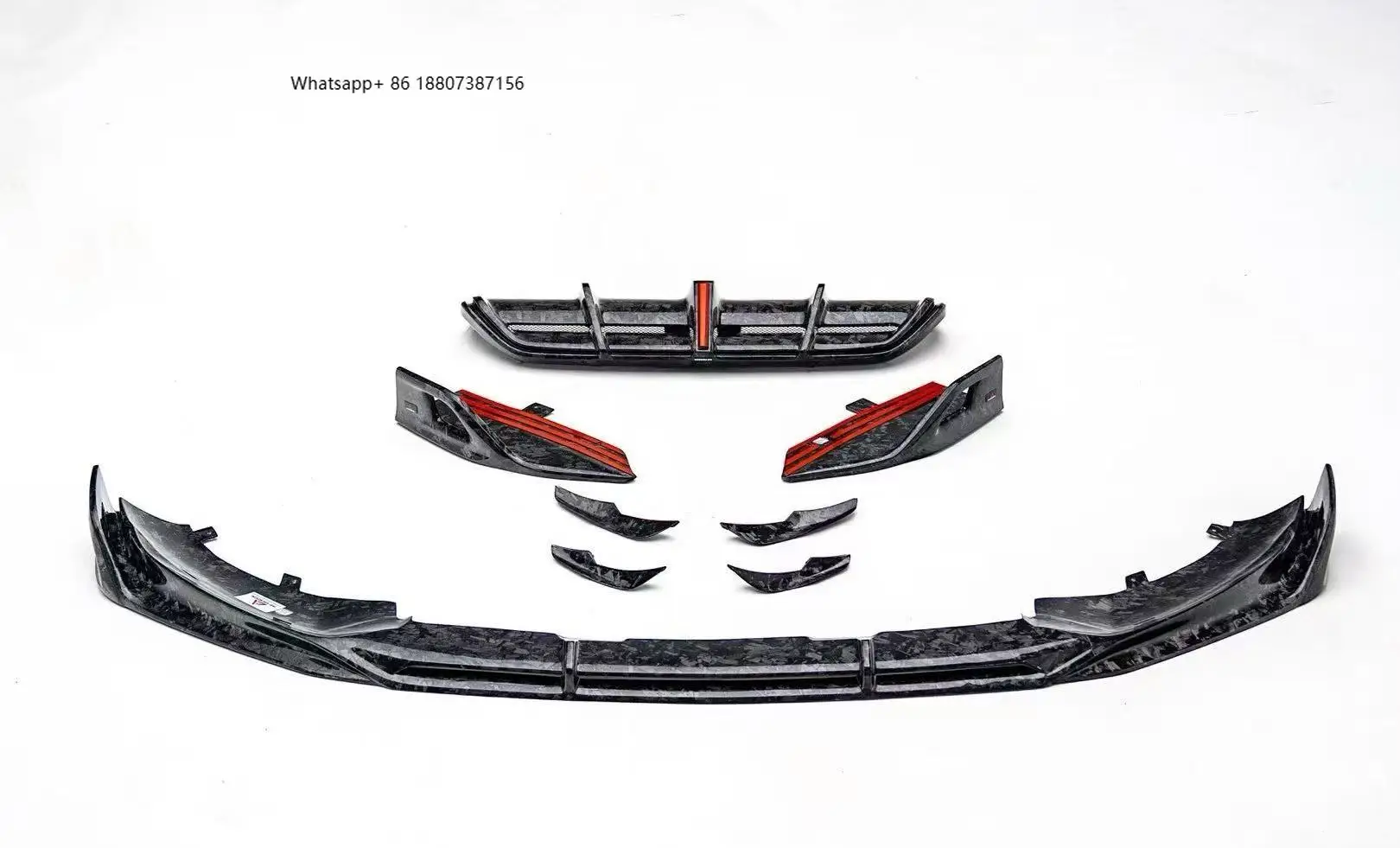 

forMercedes Benz GLC43 Dry Carbon Fiber Front/Rear Lip Spoiler with Exhaust Protection Decoration Bumper Accessory