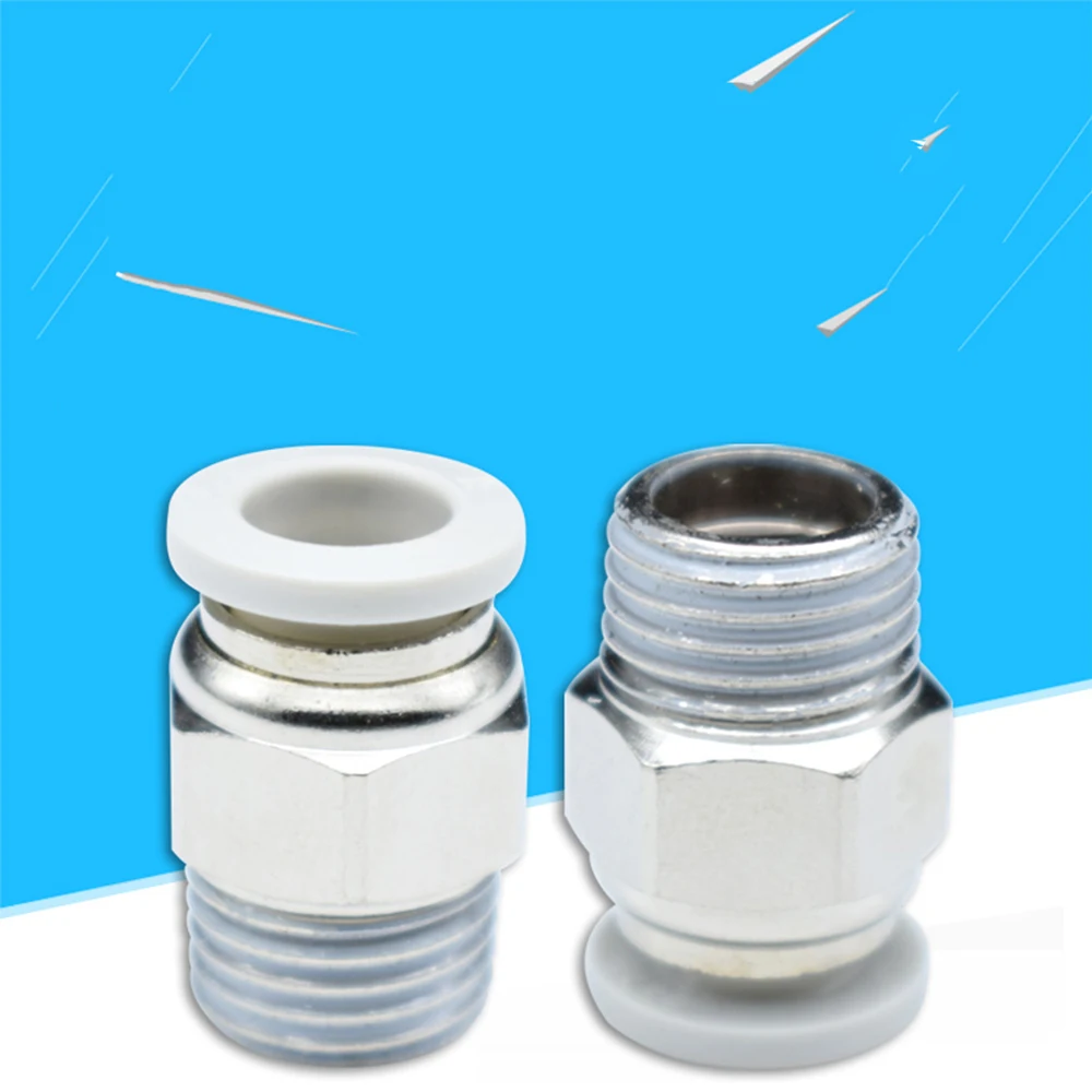 Connecteur pneumatique rapide blanc, tuyau d'air en PU 4 6 8 10 12mm, filetage externe en laiton PT1/4 "1/2" 1/8 "3/8" M5, 1/3/5/10 pièces