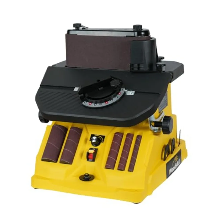 

Орбитальная ленточно-шпиндельная шлифовальная машина 4A с регулируемой скоростью - лента 4x24 дюйма, 5 шлифовальных втулок, регулировка скорости 1000-1800 об/мин