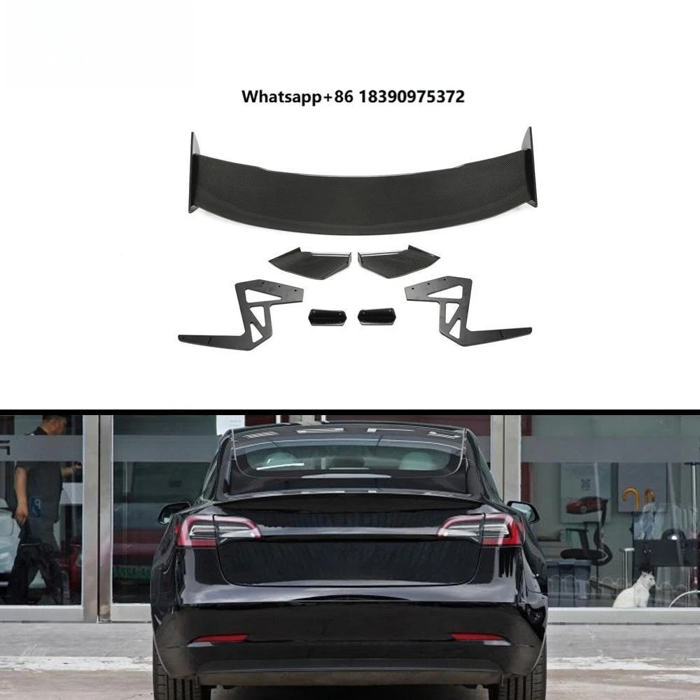 

Carbon Fiber Tail Wing Rear Trunk Lid Spoiler Wing for Model 3 Sedan 4-Door 2016-2021